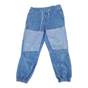 Blue Denim Patchwork Joggers